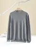 Suéter de cachemira de cuello alto medio para hombre, 100% cachemira, capa base de lana para otoño e invierno, suéter de punto holgado