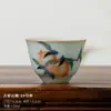 (Oferta especial) Tetera de Estilo Antiguo Tianqing Ru Kiln con Esmalte Craquelado y Tapa de Tres Piezas, Taza Maestra de Cerámica Azul y Blanca Taza de Degustación