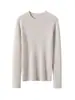 Suéter de cachemira para mujer, nuevo estilo otoño/invierno, cuello redondo, tejido de punto tipo pullover, corte ajustado, color liso, suéter base de lana