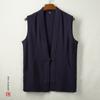 Outono e inverno de 2023 Nova moda masculina estilo chinês colete de linho masculino Zen retrô fivela colete casual