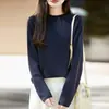 Nuevo Suéter de Punto de Piel de Mapache de una Sola Pieza Otoño/Invierno 2026 Punto de Siete Puntos Dobladillo Enrollado Cuello Semi Alto Color Sólido Prenda Base para Mujer