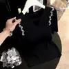 Top de Punto de Seda de Hielo para Mujer con Tacto de Alta Gama, Mangas Cortas con Perlas, Nuevo Estilo Primavera/Verano 2026, Diseño Hueco, Top Moderno de Tallas Grandes, Camiseta Base