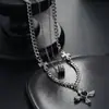 Collar de cruz de circonita para hombre, accesorio personalizado de hip-hop genial y moderno, joyería versátil de lujo ligero de alta gama para mujer
