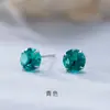 Xigu E0281 S999 Plata Drenaje Básico Zirconia de Colores Pendientes Simples y Versátiles Pendientes Pequeños Venta al por Mayor
