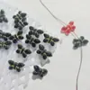 10*20mm Mariposa Dorada Vidrio Checo Accesorios para Joyería DIY Colgante de Mano Cuerda de Cuentas Decoración para Funda de Teléfono Móvil