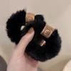 Outono e inverno de pelúcia cabeça corda alta das mulheres rabo de cavalo anel de cabelo peludo alto elástico cocar durável não machuca o cabelo urso corda de cabelo