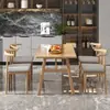 Juego de Mesa y Sillas Nórdicas para Uso Doméstico, Económico para Apartamentos Pequeños, Adecuado para 4-6 Personas, Mesa de Comedor Simple para Uso Comercial o Viviendas de Alquiler