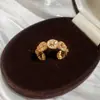 Anel Aberto Redondo com Zircônia Galvanizado a Ouro 18K Moda Europeia e Americana Exquisite Anel para Dedo Indicador Leve Luxo Anel de Alta Qualidade