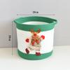 Cesta de almacenamiento de artículos diversos con dibujos navideños, cesta de almacenamiento tejida de algodón, cesta de ropa sucia, cesta de almacenamiento plegable portátil para juguetes