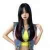 Postizo de moda con mechas para mujer, con flequillo en forma de ocho, vendido directamente por el fabricante; malla de seda mate color rosa, adecuada para transmisiones en vivo