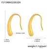 Aretes Omega de Gancho Colgante Diseño Minimalista de Nicho Acero Inoxidable Chapado en PVD Oro de 18K Aretes Transfronterizos