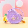 Moda Pêssego Coração Caverna Bolsa Pequena Amor Crossbody Bolsa de Armazenamento Portátil Bolsa de Moedas de Silicone Cosmético
