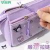 Estuche de gran capacidad para estudiantes de primaria, linda caja de papelería triangular, estuche, bolsa de almacenamiento estilo caricatura ins, panda