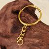 Llavero colgante de acero inoxidable 304 chapado en oro de 18 quilates, anillo individual, accesorios de joyería DIY, material para colgante, llavero.
