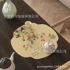 Novo Tapete de Chá Folha de Lótus Estilo Chinês, Absorvente de Água, Secagem Rápida, Tapete Drenante, Porta-copos de Chá de Diatomita, Tapete de Chá Isolante, Pode Ser Personalizado e Enviado