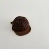 Gorro de Bebé Qiunan Otoño e Invierno Nuevo Gorra Vintage a Cuadros con Pico para Niños y Niñas, Gorra de Béisbol Cálida para Niños