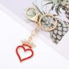 Moda liga diamante-incrustado coroa amor chaveiro senhoras saco acessórios multi-color coração chaveiro pingente em estoque