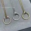 Plata de Ley 925 Versión de Alta Gama Collar Completo de Uñas con Diamantes Chapado en Oro Rosa de 18 Quilates, Colgante de Uña CNC Incrustado con Diamantes, Clavícula Transfronterizo