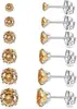 Pendientes de Moda Transfronterizos Europeos y Americanos de Diamante de Circonita de Cuatro Garras 3/4/5/6/7/8/10 Pendientes Suministro de Joyería