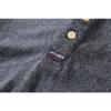 100% Algodón Clásico Retro Cuello Henley Botón Estilo Americano Manga Larga Primavera y Otoño Algodón Puro Camiseta Camisa Base Top