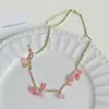 Brincos de Franja com Contas de Flor Azul Exquisite de Luxo Leve Colar Brincos de Design de Nicho da Moda Feminina Corrente para Clavícula Tendência