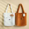 Bolsa de Pelúcia Casual Cultural e Criativa, Bolsa de Ombro, Bolsa de Compras de Grande Capacidade, Roupas para o Dia a Dia e Trabalho, Bolsa Tote Literária e de Lazer, Personalizada