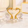 Cisne de cristal al por mayor en stock en rosa y blanco con cuello sólido, decoración del hogar, regalo del Día de San Valentín, cisne de cristal