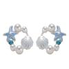 Brincos de Concha Estrela do Mar Pérola Femininos Nova Moda Versátil Brincos de Alta Qualidade Simples Elegantes Brincos Super Delicados Elegantes