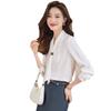 Camisa Blanca de Manga Larga para Mujer Otoño Temprano Temperamento Traje para Entrevista de Trabajo Ropa de Funcionario Camisa que Usan los Maestros