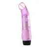 Productos sexuales para adultos juguetes sexuales TPE Cristal un solo vibrador A 19CM pene raíz masculina vibración juguetes sexuales