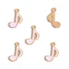Colgante de Nota Musical de Guitarra Esmaltada Colorida Serie de Instrumentos de Piano Accesorios para Joyería DIY Encanto para Llavero W505