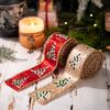 Nuevo Listón Estampado Rosa Cebolla Árbol Pequeño Navidad Listón de Satén Navidad Guirnalda Árbol de Navidad Decoración Listón para Arreglos