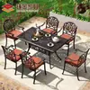 Juego de Mesa y Sillas de Aluminio Fundido para Exteriores Juego de Hierro para Exteriores Balcón Ocio Terraza Exterior Patio Jardín Patio de Villa Mesa y Sillas