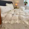 Juego de cuatro piezas de algodón de fibra larga grado A de 100 hilos, juego de tres piezas de algodón 100% para habitación infantil con dibujos animados, sábana bajera, ropa de cama de algodón puro tamaño individual