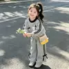 Conjunto Casual Dulce para Niñas Nuevo Lindo Sudadera con Lazo y Pantalones Deportivos Conjunto de Dos Piezas Ropa Infantil de Comercio Exterior para Bebés