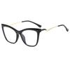 Nueva moda versátil, espejo plano de ojo de gato de metal tridimensional, marco grande para gafas anti-azules de estilo informal europeo y americano