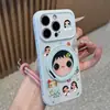 Funda de Teléfono con Soporte de Cartoon Little Jade para Apple 17 Pro Max, iPhone 16 y Huawei con Ventana en Forma de Corazón