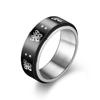 Anillo giratorio de acero y titanio para hombre, popular entre los países, con un diseño atractivo y moderno que reduce el estrés, joyería popular europea y americana.