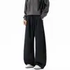2026 Inverno Novo Calça Casual Masculina Algodão Hua 320g Simples Solta Tamanho Grande Calça de Perna Banana Calça Longa Masculina