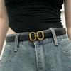 Cinto jeans feminino de celebridades da Internet com acessórios All-match Retro Hong Kong-style Fashion Ins Coreano-estilo Simples Cinto Preto
