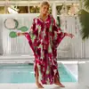 Bata de Vacaciones en la Playa Estilo Nuevo Europeo y Americano Falda de Playa Holgada Talla Grande Falda Larga Cubre Bikini Camisa Protectora Solar para Mujer