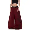 Pantalones de trabajo verano 2026 nuevo estilo calados retazos sueltos casuales de pierna ancha para personas petite pantalones rectos de cintura alta de moda