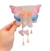Horquilla con borla Hanfu para niños, clip lateral de vidrio de estilo antiguo para niña, súper hada, paso de sacudida, mariposa, tocado de estilo chino