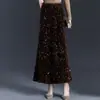 Saia feminina estilo Chanel com lantejoulas, novo modelo outono 2026, elegante e fashion, saia de comprimento médio que afina a silhueta, saia evasê de cintura alta para mulheres