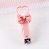 Cortador de Unhas Fofo em Formato de Coração de Desenho Animado Mini Tesoura Dobrável Anti-Salpicos para Unhas Boneca Girly