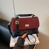 Bolso Cruzado de Otoño de Aspecto Sofisticado Transfronterizo Bolso de Mujer 2025 Nuevo Bolso de Mano de Cuero Esmerilado Bolso de Hombro con Cadena de Color Contrastante
