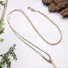 Cuerda de collar trenzada fina tejida a mano con cordón de colgante dorado colorido, fuerte y duradera, no irrita la piel