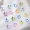 Joyería para uñas esmalte de color estrella de mar destello fino cielo estrellado accesorios tridimensionales hielo transparente degradado uñas aretes accesorios diy venta al por mayor