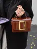 Bolso Bandolera Retro para Mujer 2025 Nuevo de Moda Estilo Coreano Versátil al Hombro Moda Texturizado Color Sólido Bolso Cuadrado Pequeño