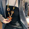Novo Colar de Pena Antigo em Bronze Inspirado no Zen Estilo Chinês para Mulheres, Estilo Étnico Boêmio, Corrente Longa de Suéter Dupla Camada